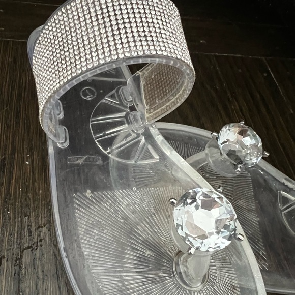 BAMBOO rhinestone crystal clear sandals size 7 - Picture 2 of 4